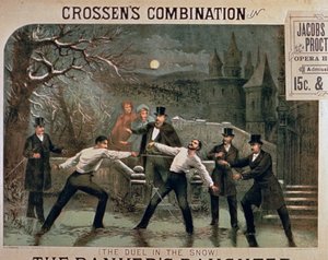 Duel dans la neige, affiche pour La Fille du Banquier, avec Crossens Combination à l