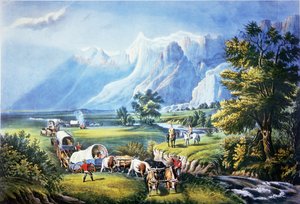 Émigrants traversant les plaines - American School