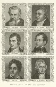 Poètes anglais du XIXe siècle, Edwin Arnold, S T Coleridge, Robert Burns, Thomas Moore, Lord Byron, Sir Walter Scott - American School