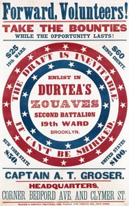 Enrôlez-vous dans les Zouaves de Duryea, Deuxième Bataillon, 19e Arrondissement, Brooklyn, c.1861