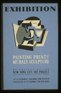 Exposition de peintures, gravures, fresques, sculptures par des artistes du New York City Art Project - American School