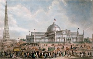 Vue extérieure du Crystal Palace de New York, 1853 - American School
