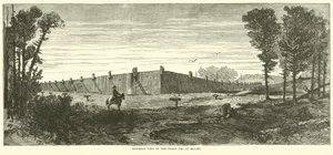 Vue extérieure de la prison de Millen, novembre 1864 - American School