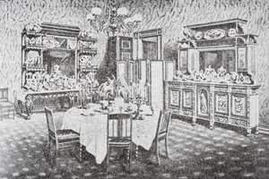 Salle à manger familiale de la Maison Blanche dans les années 1890, Washington D.C., États-Unis d