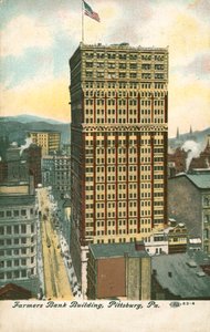 Bâtiment de la Farmers Bank, Pittsburgh, Pennsylvanie, USA (lithographie en couleur) - American School