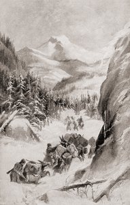 Fremont dans les Montagnes Rocheuses, Amérique du Nord, lors de sa quatrième expédition de 1848, tiré de 