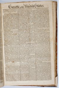 Première page de la Gazette des États-Unis, 15 avril 1789