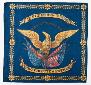 Vue de face du drapeau de la guerre civile, vers 1861-1865 - American School