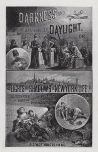 Frontispice pour Darkness and Daylight, or Lights and Shadows of New York Life par Mrs Helen Campbell - American School