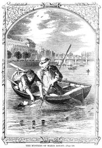 Frontispice de Le Mystère de Marie Roget par Edgar Allen Poe 1852 - American School