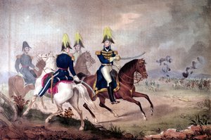 Le général William Henry Harrison (1773-1841) et son état-major à la bataille de la Tamise en 1813 - American School