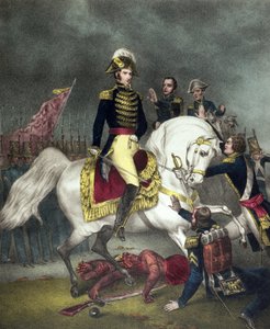 Le général William Henry Harrison à la bataille de Tippecanoe en 1811 - American School