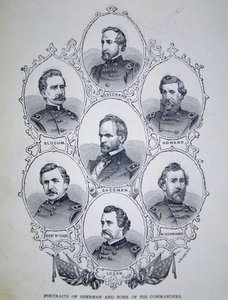 Général William Tecumseh Sherman (1820-91) et certains de ses commandants de l