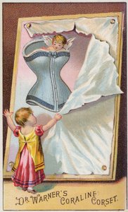 Fille regardant une image de corset