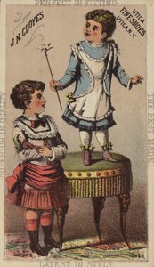 Fille debout sur un tabouret - American School