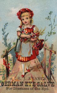 Fille sur un pont, publicité pour une pommade pour les yeux allemande - American School