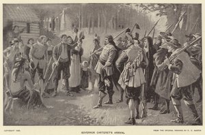 Arrivée du gouverneur Carteret (litho) - American School