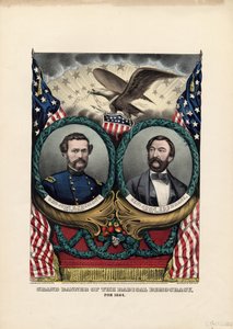 Grand étendard de la démocratie radicale, pour 1864, pub. par Currier & Ives, 1864 - American School