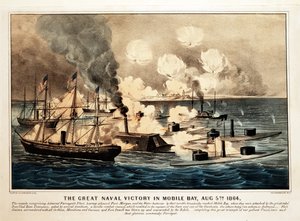 Grande victoire navale dans la baie de Mobile, 5 août 1864, pub. 1864 - American School
