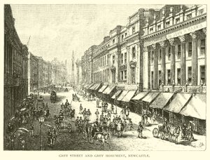 Rue Grey et Monument Grey, Newcastle