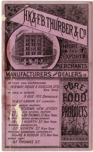 Livret commercial de H.K. & F.B. Thurber & Co., recto (livret gravé) - American School