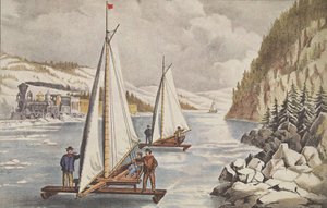 Course de bateau à glace sur l