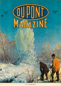 Dynamitage de glace, couverture du DuPont Magazine, février 1919