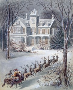 Illustration de La nuit avant Noël écrite par le professeur Clement Clarke Moore (1779-1863)