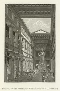 Intérieur du Parthénon, avec la statue de Pallas-Athéna - American School