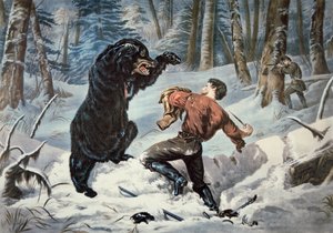 Jedediah Smith (1799-1831) attaqué par un ours grizzly, vers 1861