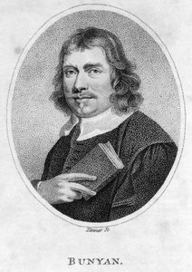 John Bunyan (1628-88) frontispice de Le Voyage du pèlerin, 1805 - American School