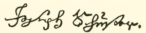 Joseph Schuster, 1748-1812, signature - American School