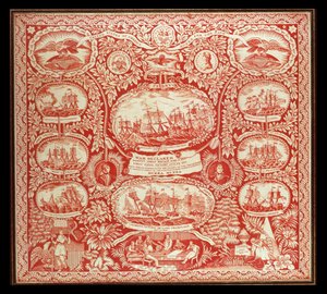 Mouchoir commémorant les victoires de la guerre de 1812, c.1815