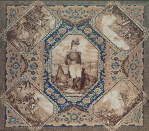 Foulard avec portrait de Zachary Taylor et batailles de la guerre du Mexique (1846-8), 1848