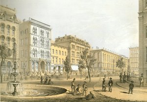 LaSalle Street depuis Courthouse Square, de Chicago Illustrated, avec descriptions littéraires par James W. Sheahan, publié par Jevne & Almini, Chicago, 1866-67