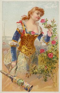 Dame sentant des roses