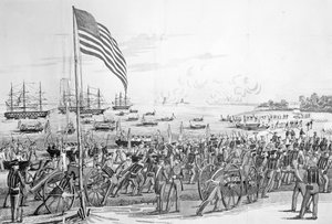 Débarquement des troupes à Vera Cruz, Mexique, 9 mars 1847, de 
