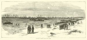 Débarquement des troupes au-dessus de Fort Fisher, janvier 1865 - American School