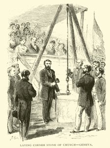 Pose de la première pierre de l