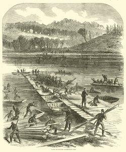 Pose des pontons pour le corps de Sedgwick, avril 1863 - American School
