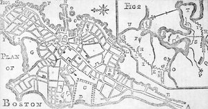 Carte de Boston, imprimée dans Bickerstaff