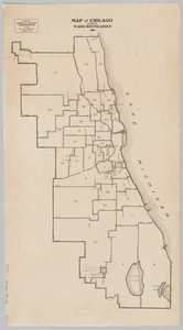 Carte de Chicago montrant les limites des quartiers - American School