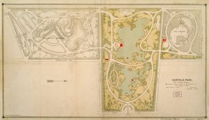 Carte de Garfield Park, Chicago, Illinois - American School