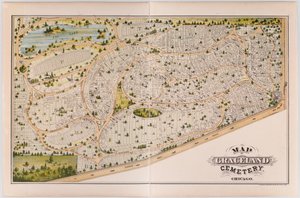 Carte du cimetière de Graceland, vers 1875 - American School