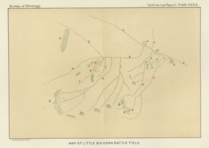 Carte du champ de bataille de Little Big Horn