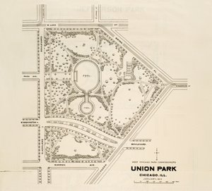 Carte de Union Park, Chicago, Illinois - American School