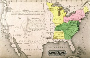 Carte des États-Unis en 1803, de 