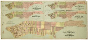Carte de la ville de New York, montrant ses divisions politiques et subdivisions - American School