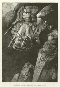 Marcus Curtius sautant dans le gouffre
