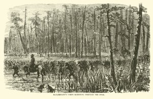 Le corps de McClernand marchant à travers les marécages, mars 1863 - American School